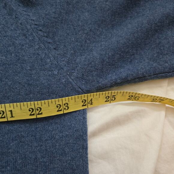 Neiman Marcus Cashmere Sweater Size L Blue Pullover Collared Quarter Button - Picture 7 of 11